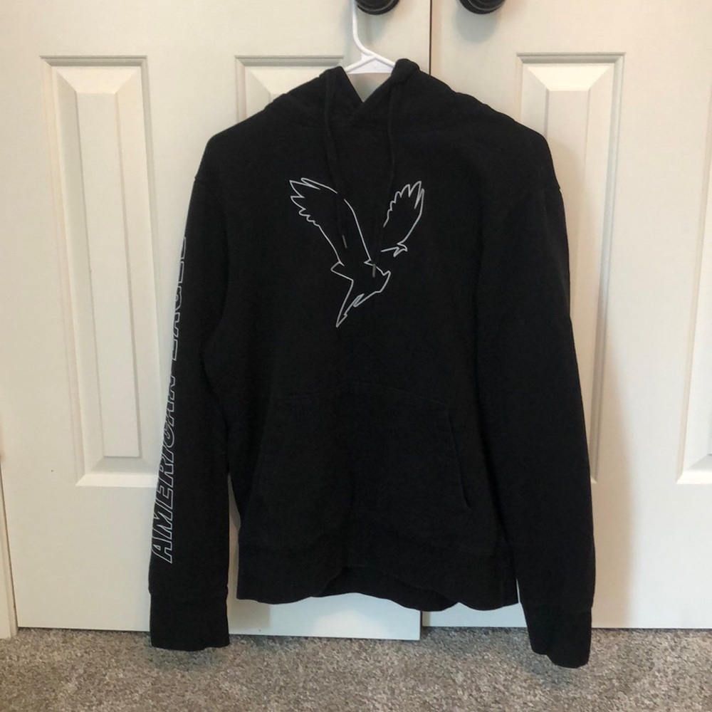 comfy black american eagle logo hoodie 🖤☕️